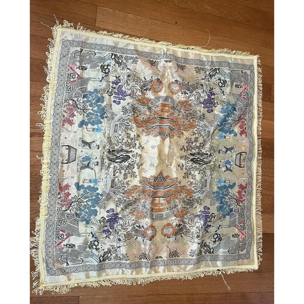 Vintage Chinese Silk Embroidered Tapestry 36